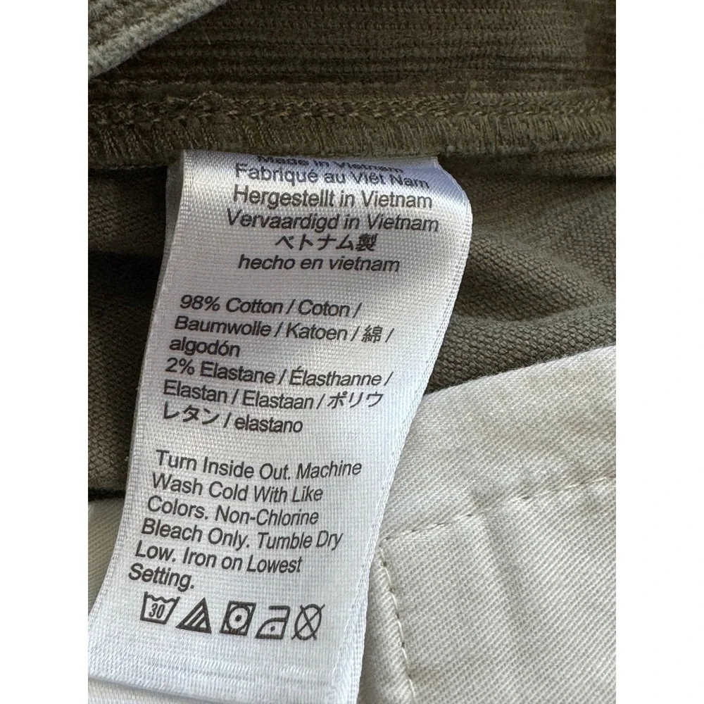 J.Crew Mens‎ Olive Green Corduroy Pants Slim Straight 29x32 Cotton Vintage 90s